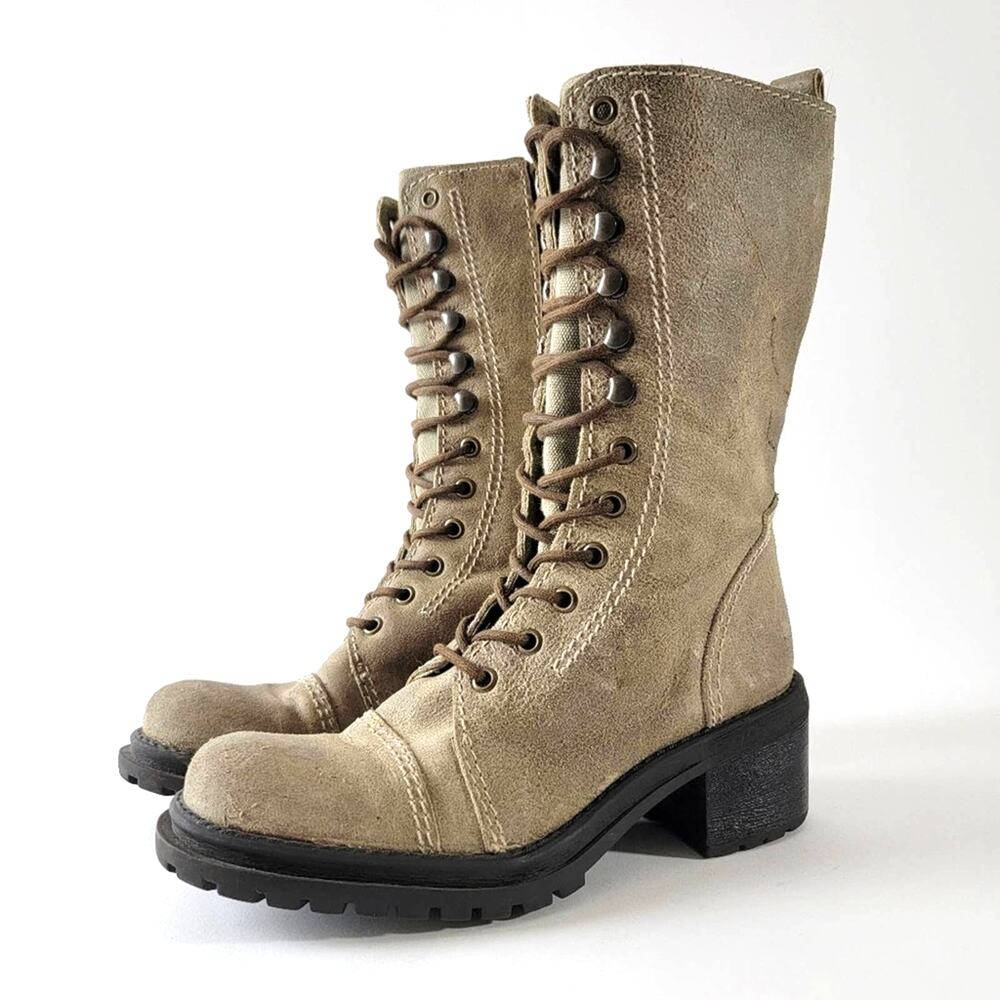 Vintage 90s Grunge Combat Chunky Platform Boots - 7 - Picture 1 of 12